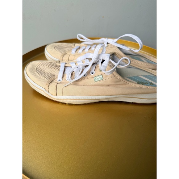 Keds Shoes - Keds Womens Tan Canvas Mesh Lace Up Mule Sneakers WF58121 Size 8.5